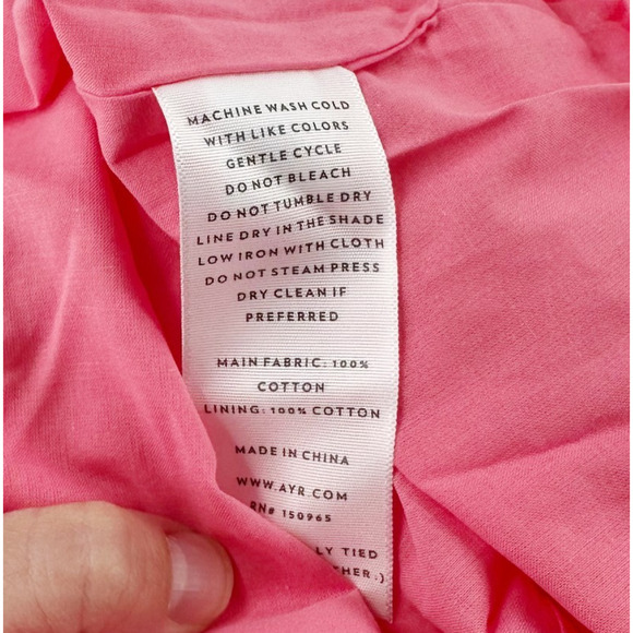 AYR Skirt Women Medium Triple Threat Midi Cotton Summer Smocked Minimalist - Picture 6 of 10